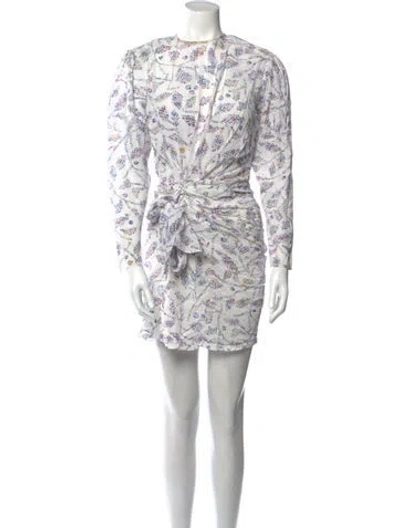 Pre-owned Isabel Marant Étoile Printed Mini Dress In White