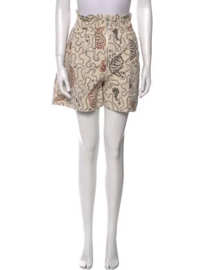 Pre-owned Isabel Marant Étoile Printed Mini Shorts In Neutral