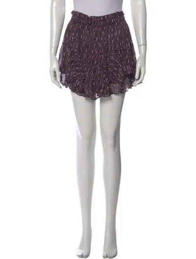 Pre-owned Isabel Marant Étoile Printed Mini Shorts In Purple