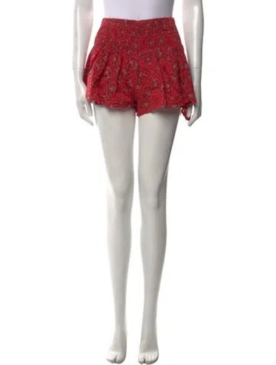 Pre-owned Isabel Marant Étoile Printed Mini Shorts In Red