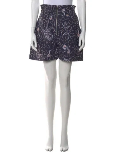 Pre-owned Isabel Marant Étoile Printed Mini Shorts W/ Tags In Blue
