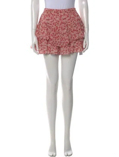 Pre-owned Isabel Marant Étoile Printed Mini Shorts W/ Tags In Red