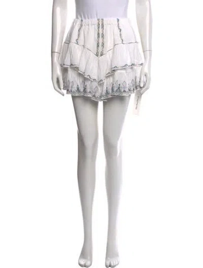Pre-owned Isabel Marant Étoile Printed Mini Shorts W/ Tags In White
