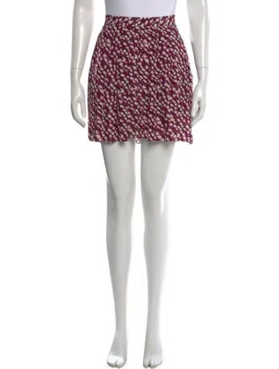 Pre-owned Isabel Marant Étoile Printed Mini Skirt In Burgundy