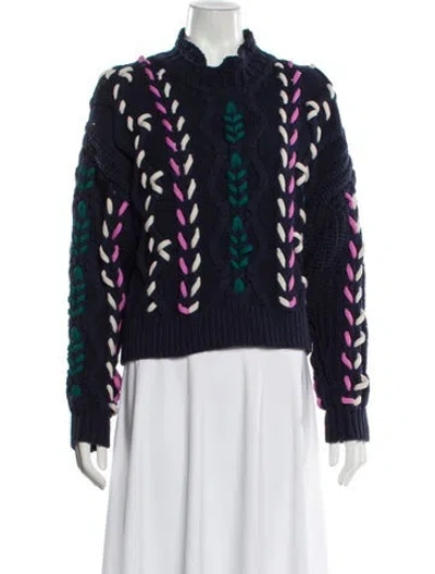 Pre-owned Isabel Marant Étoile Printed Mock Neck Sweater In Blue