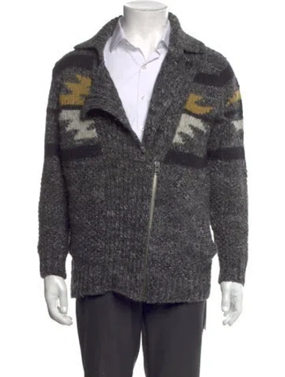 Pre-owned Isabel Marant Étoile Printed Open Front Cardigan In Gray