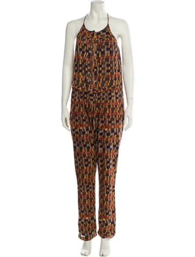 Pre-owned Isabel Marant Étoile Printed Scoop Neck Jumpsuit In Orange