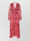 Isabel Marant Étoile 'amara' Red Long Dress With V Neck And Asymmetric Hem