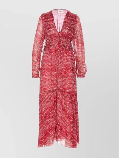 ISABEL MARANT ÉTOILE PRINTED SHEER FABRIC TIERED DRESS