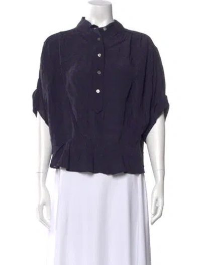 Pre-owned Isabel Marant Étoile Printed Short Sleeve Blouse In Blue