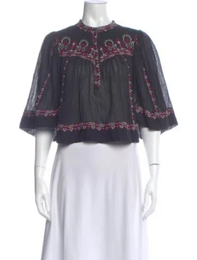 Pre-owned Isabel Marant Étoile Printed Short Sleeve Blouse In Multi