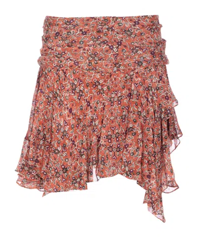 ISABEL MARANT ÉTOILE ISABEL MARANT ÉTOILE PATTERNED ASYMMETRIC MINI SKIRT