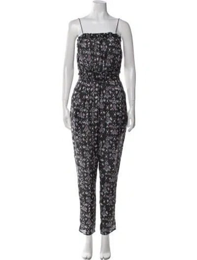 Pre-owned Isabel Marant Étoile Printed Square Neckline Jumpsuit In Black