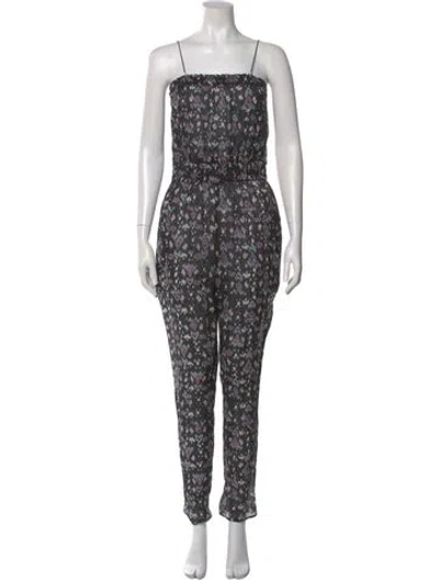 Pre-owned Isabel Marant Étoile Printed Square Neckline Jumpsuit W/ Tags In Black