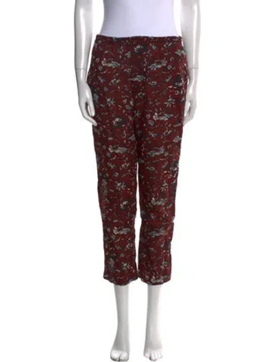 Pre-owned Isabel Marant Étoile Printed Straight Leg Pants In Red
