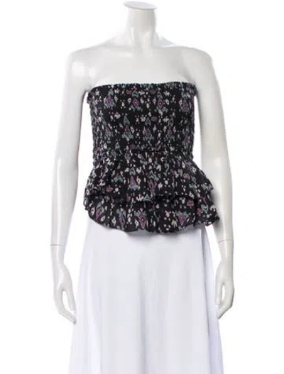 Pre-owned Isabel Marant Étoile Printed Strapless Crop Top In Red