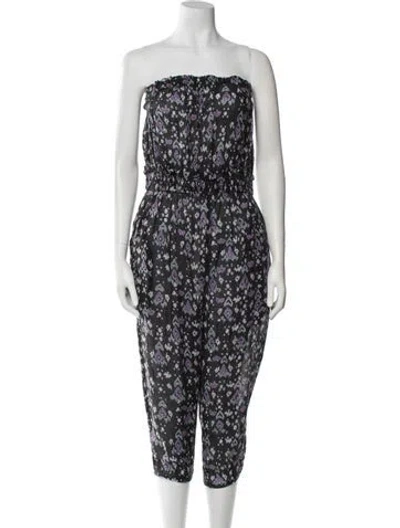 Pre-owned Isabel Marant Étoile Printed Strapless Jumpsuit In Black