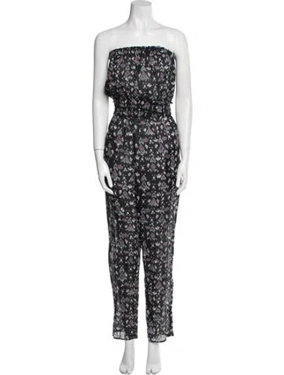 Pre-owned Isabel Marant Étoile Printed Strapless Jumpsuit In Black