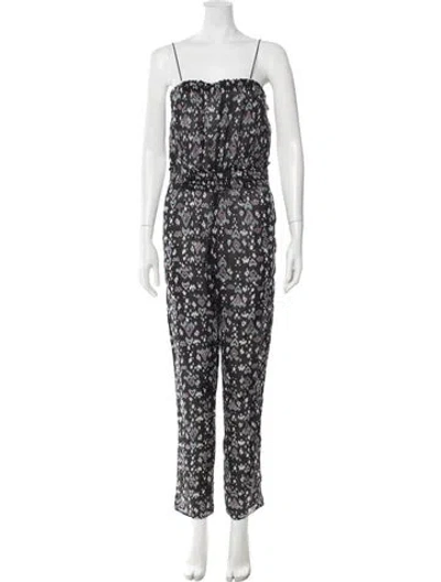 Pre-owned Isabel Marant Étoile Printed Strapless Jumpsuit In Black