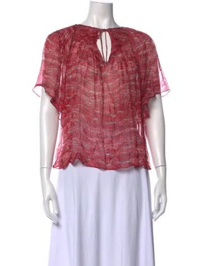 Pre-owned Isabel Marant Étoile Printed Tie Neck Blouse In Pink