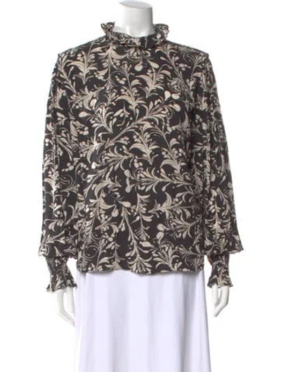 Pre-owned Isabel Marant Étoile Printed Turtleneck Blouse In Black