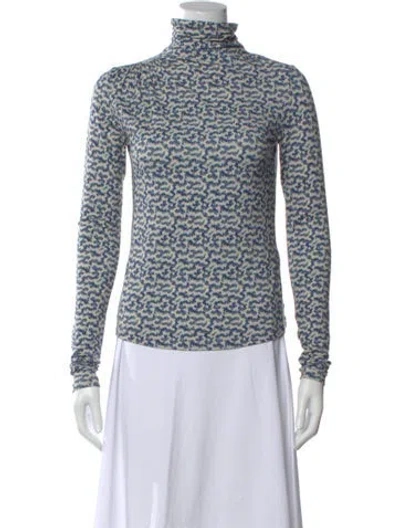 Pre-owned Isabel Marant Étoile Printed Turtleneck Top In Blue