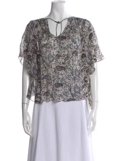 Pre-owned Isabel Marant Étoile Printed V-neck Blouse In Neutral