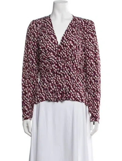 Pre-owned Isabel Marant Étoile Printed V-neck Blouse W/ Tags In White