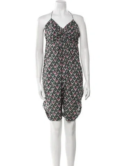 Pre-owned Isabel Marant Étoile Printed V-neck Romper In Blue