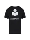 Isabel Marant Étoile Zewel Metallic Logo Slub Linen Graphic T-shirt In Black