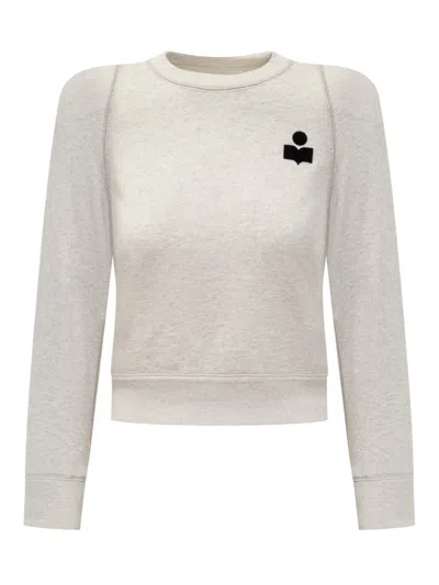 Isabel Marant Étoile Logo Detailed Panelled Sweatshirt In Beige