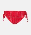Isabel Marant Étoile Prudige Printed Mid-rise Bikini Bottoms In Red
