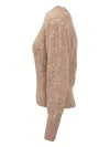 Isabel Marant Étoile Puff-sleeve Open-knit Sweater In Brown