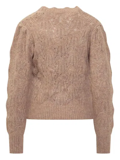 ISABEL MARANT ÉTOILE PUFF-SLEEVE OPEN-KNIT SWEATER