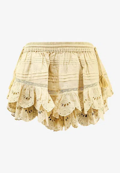 Isabel Marant Étoile Puria Ruffled Mini Shorts In Yellow