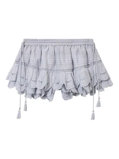 Isabel Marant Étoile Puria Ruffled Shorts In Blue