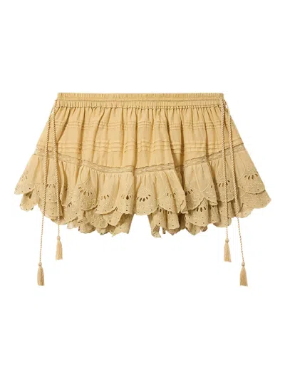 Isabel Marant Étoile Puria Ruffled Shorts In Yellow