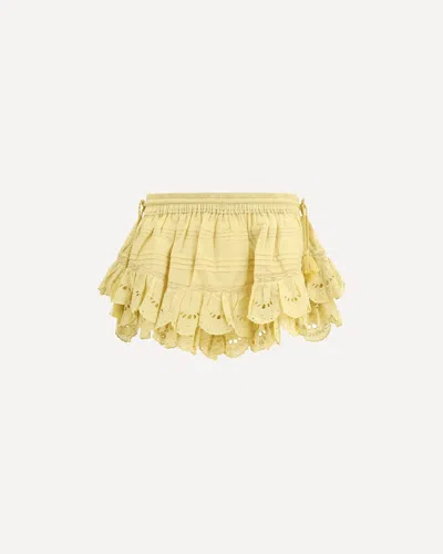 Isabel Marant Étoile Bicolor Cotton Bermuda Shorts In Yellow