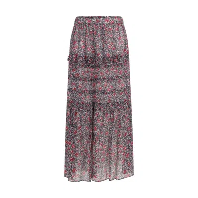 Isabel Marant Étoile Purple Cotton Long Women's Skirt In Multi