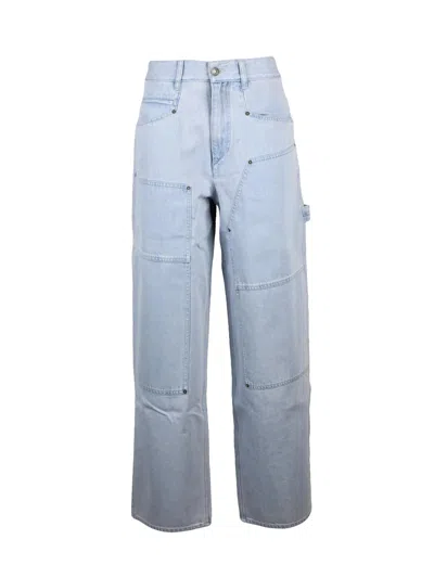 Isabel Marant Étoile Purple Cotton Wide-leg Jeans In Blue