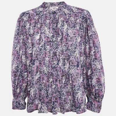Pre-owned Isabel Marant Étoile Purple/multicolor Floral Print Cotton Top S
