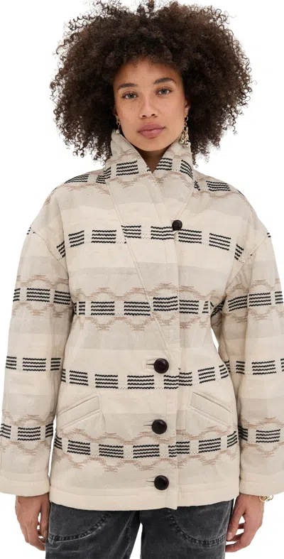 Isabel Marant Étoile Qayla Coat Ecru In Multi