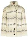 Isabel Marant Étoile 'quayla' Beige Cotton Blend Jacket In Pattern