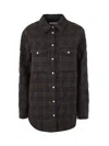 Isabel Marant Étoile Quilted Checked Button-up Shirt In Kaki