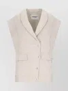Isabel Marant Étoile Quilted Shawl Collar Jacket With Front Pockets In White