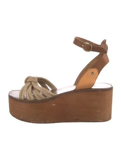 Pre-owned Isabel Marant Étoile Raffia Sandals In Neutral