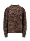 Isabel Marant Étoile Wool Blend Sweater With Braided Fabric In Brown
