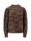 Isabel Marant Étoile Wool Blend Sweater With Braided Fabric In Brown