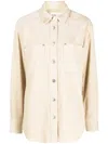 Isabel Marant Étoile Randal Corduroy Cotton Linen Overshirt In Neutrals