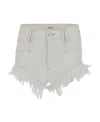 Isabel Marant Étoile Raw-edge Denim Shorts In White